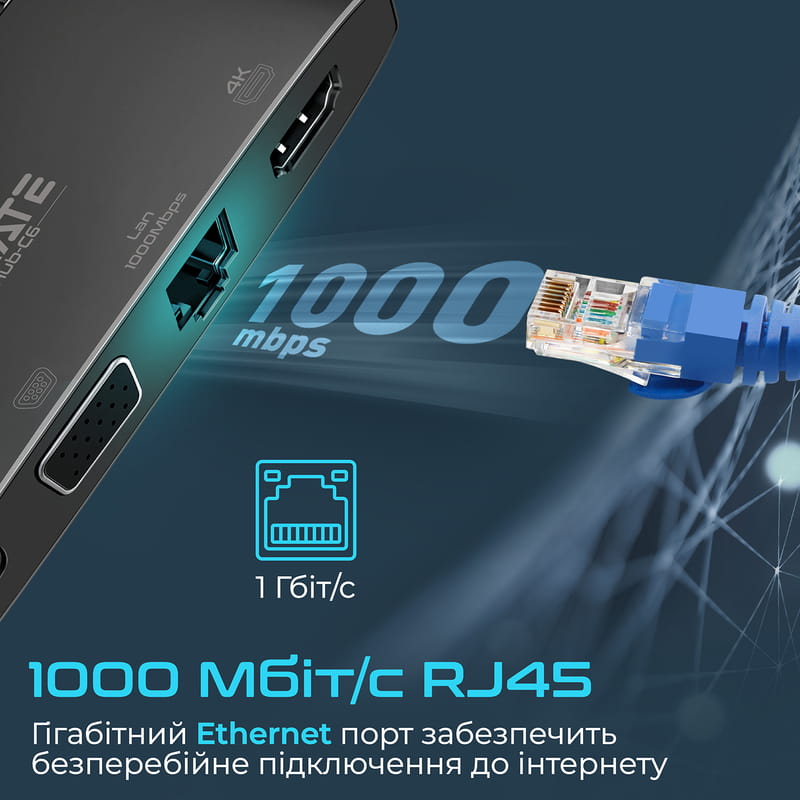 USB-хаб Promate MediaHub-C6 USB Type-C 6-в-1 Black