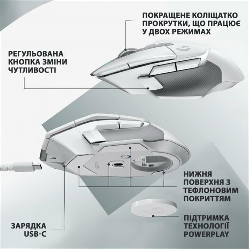 Мышь беспроводная Logitech G502 X Lightspeed White (910-006189)